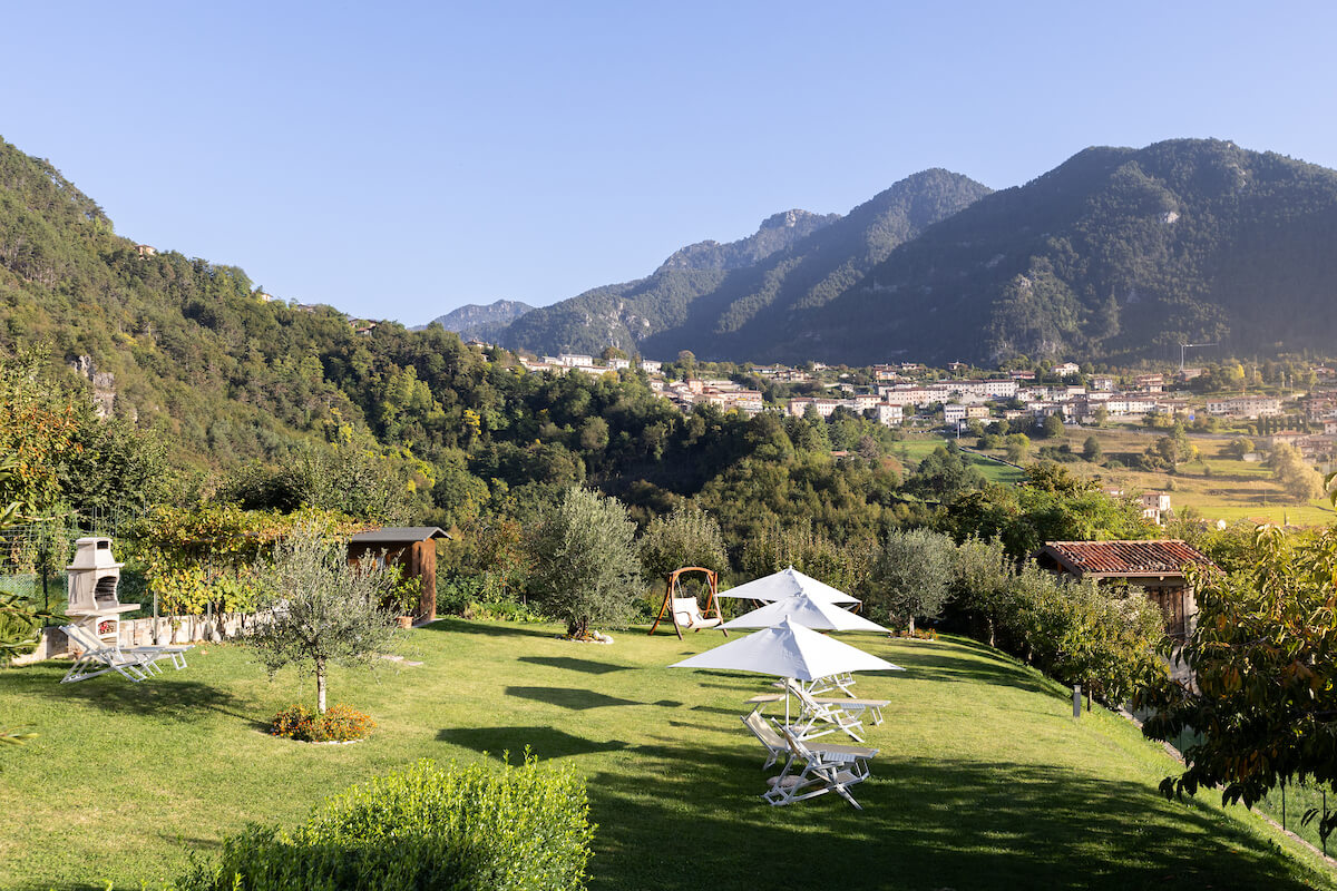 View on the village of Vesio from the garden of Mos Country House